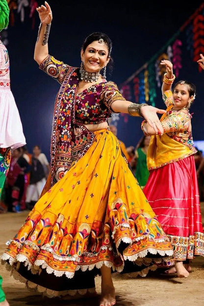 Navratri Special Digital Print With Real Mirror Work Lehenga Choli