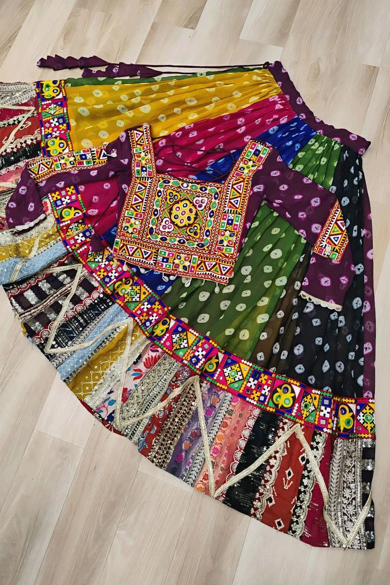 Fully Stitched Bandhani Print Lehenga choli For Navaratri