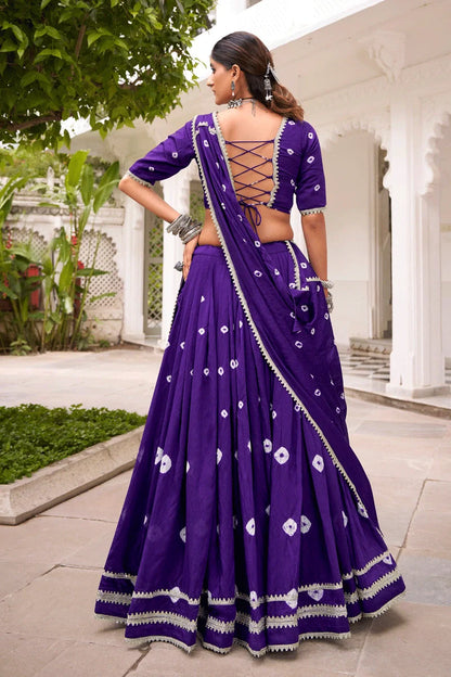 Fully Stitched Purple Color Heavy Flair Ghagra Choli For Navratri