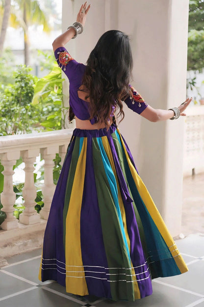 Fully Stitched Multicolor Ghagra Choli For Navratri