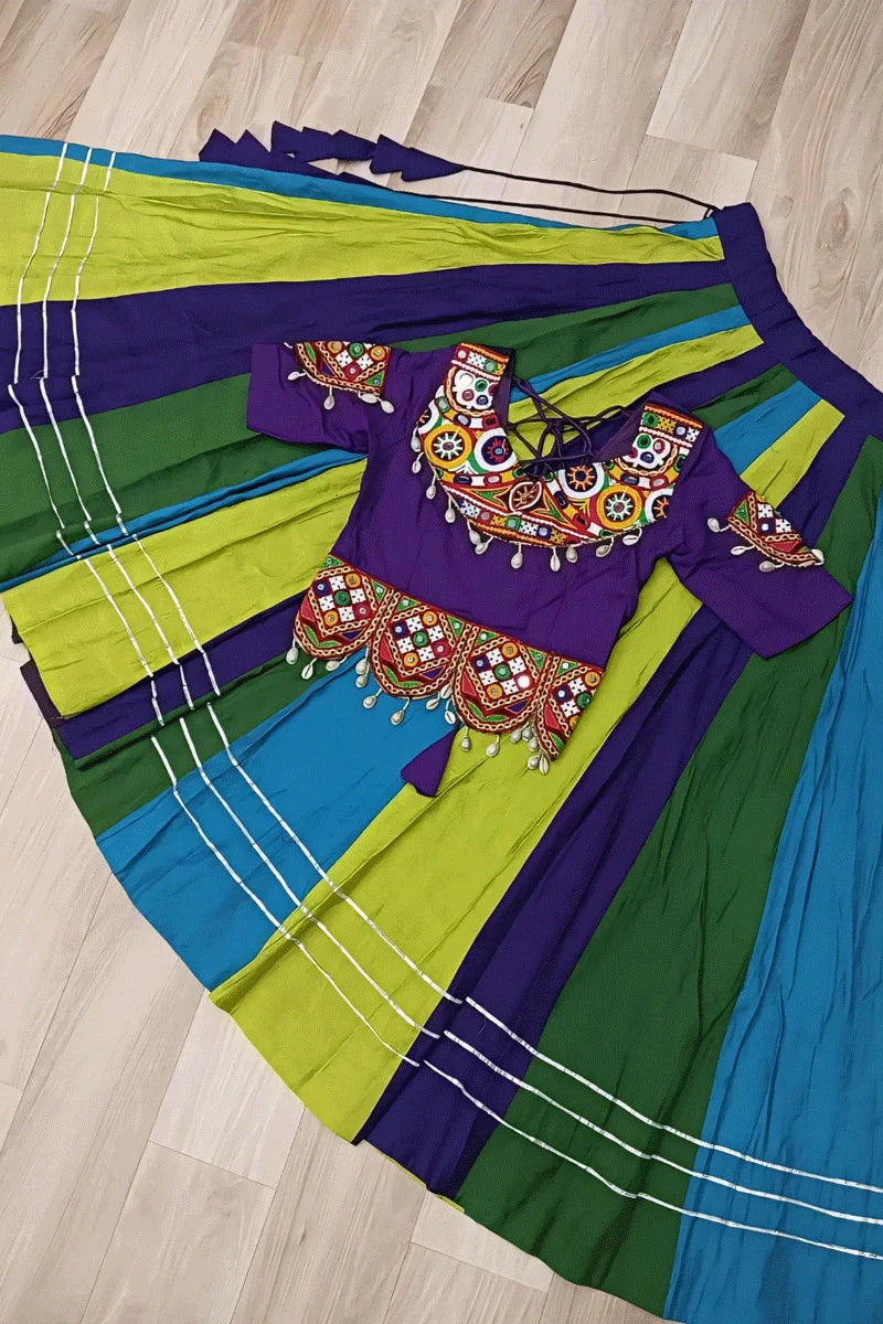 Fully Stitched Multicolor Ghagra Choli For Navratri