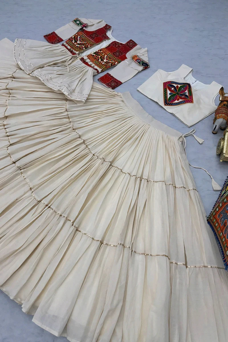 Navratri special Heavy Flair Lehenga With Gamthi Work Koti