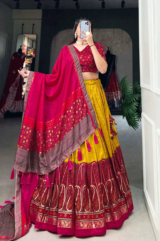 Yellow Chaniya Choli Combination For Navratri