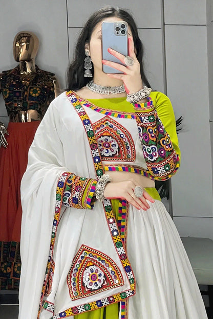 Designer Ready To Wear Multicolor Ghagra Choli For Garba Night