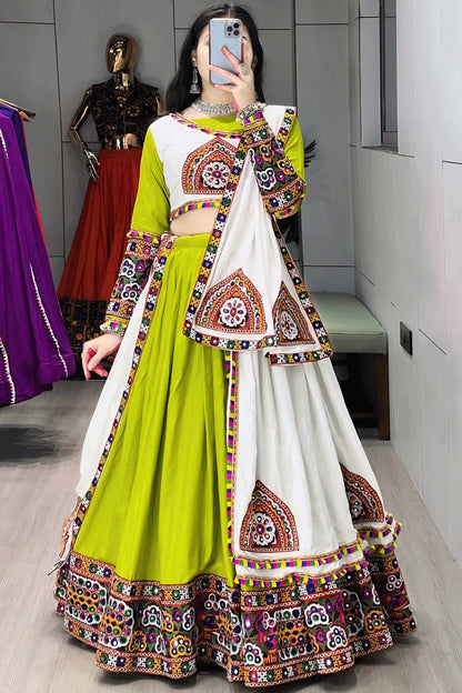 Designer Ready To Wear Multicolor Ghagra Choli For Garba Night