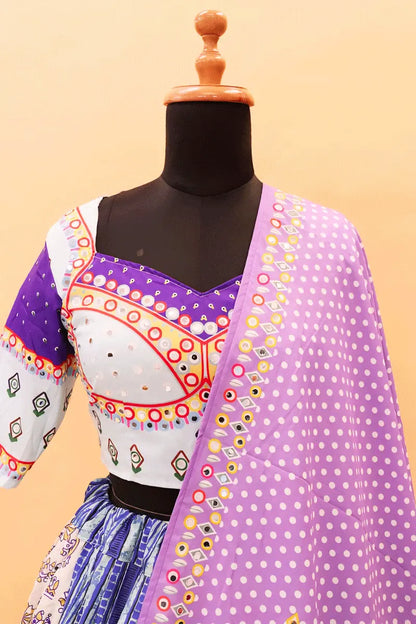 Mirror Work Purple Chaniya Choli For Navratri 2024