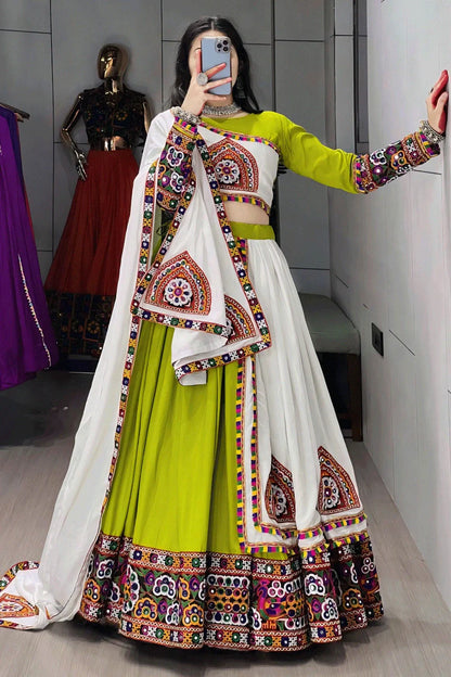 Designer Ready To Wear Multicolor Ghagra Choli For Garba Night