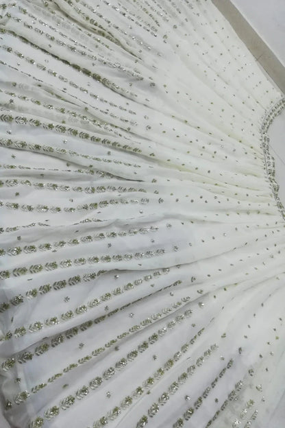 Sequence Work Off White Colour Lehenga Choli For Sangeet