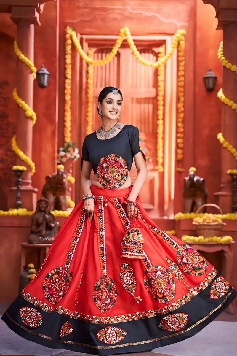 Rajwadi Style Red Lehenga Choli for Navratri