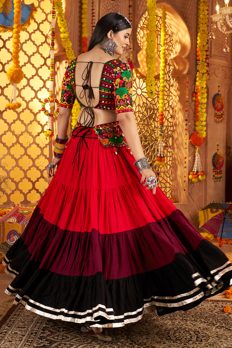 Designer Ready To Wear Gamthi Work Lehenga Choli For Garba