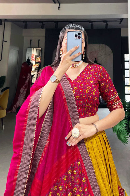 Yellow Chaniya Choli Combination For Navratri