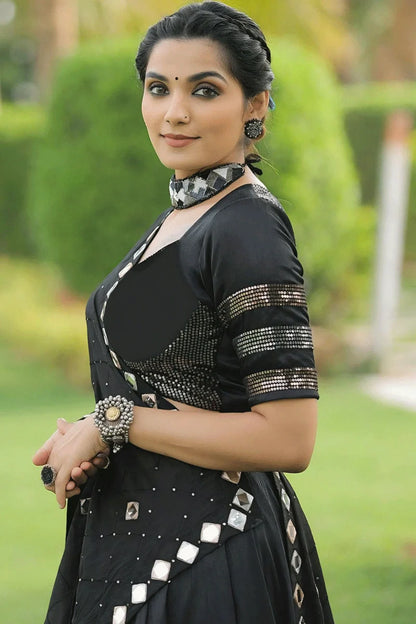 Prachi Solanki Fully Stitched Black Chaniya Choli For Navratri
