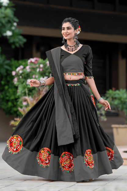 Pure Cotton Black Chaniya Choli For Navratri