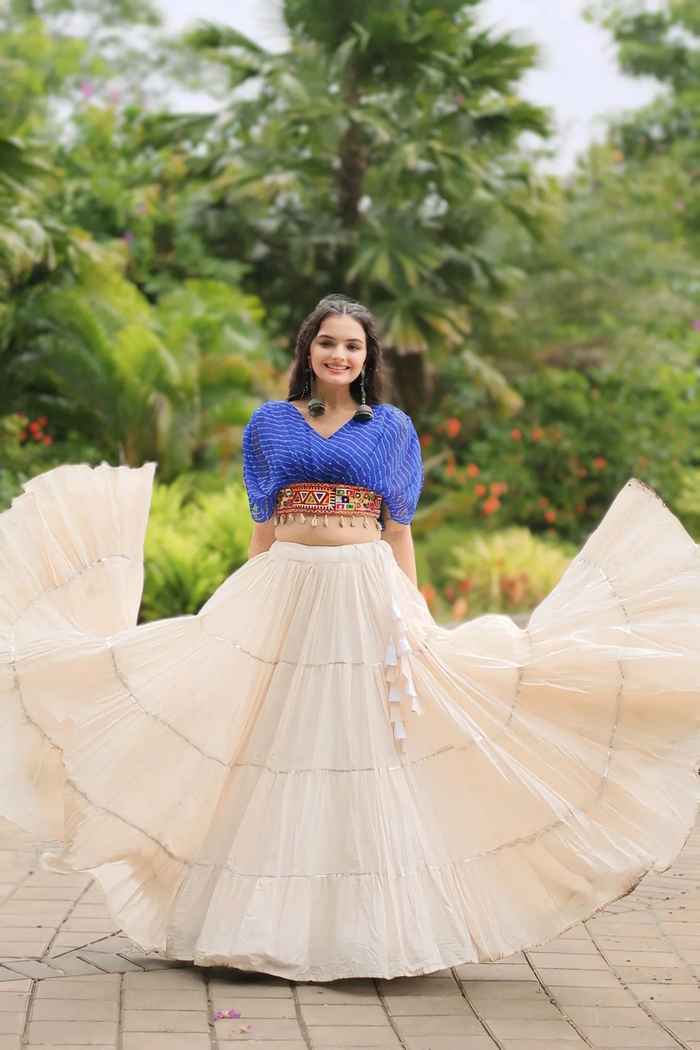 Heavy Flared Cotton Lehenga Choli For Navratri Special