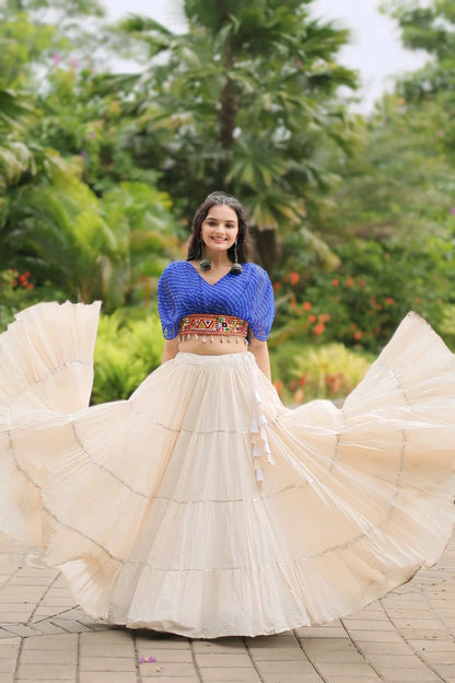 Heavy Flared Cotton Lehenga Choli For Navratri Special