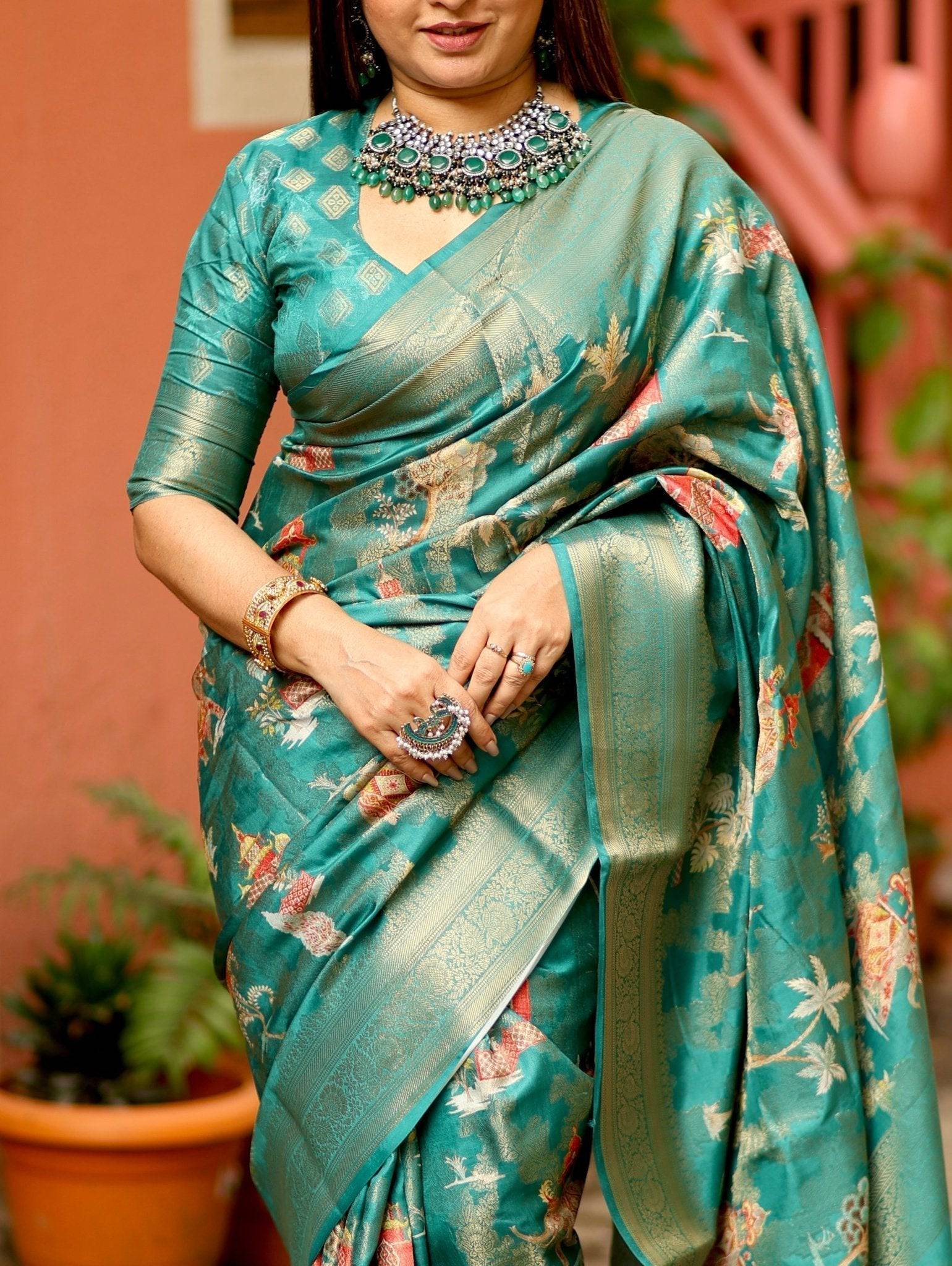 Pure Banarasi Silk Saree Weaved With Golden Zari Comes With Tassels