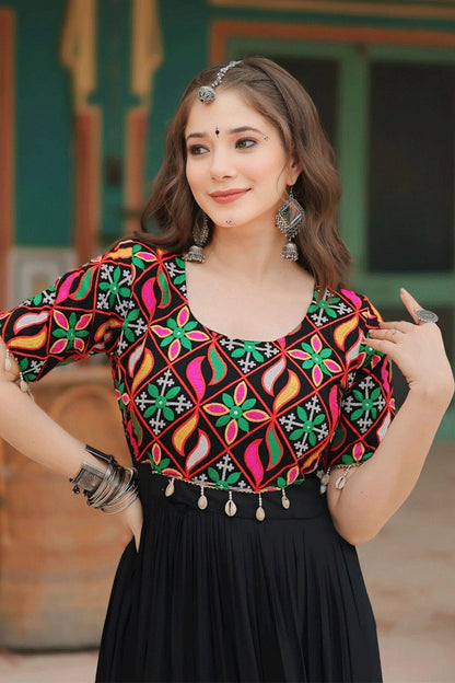 Gamthi Kodi Work Black Gown Dress For Girls