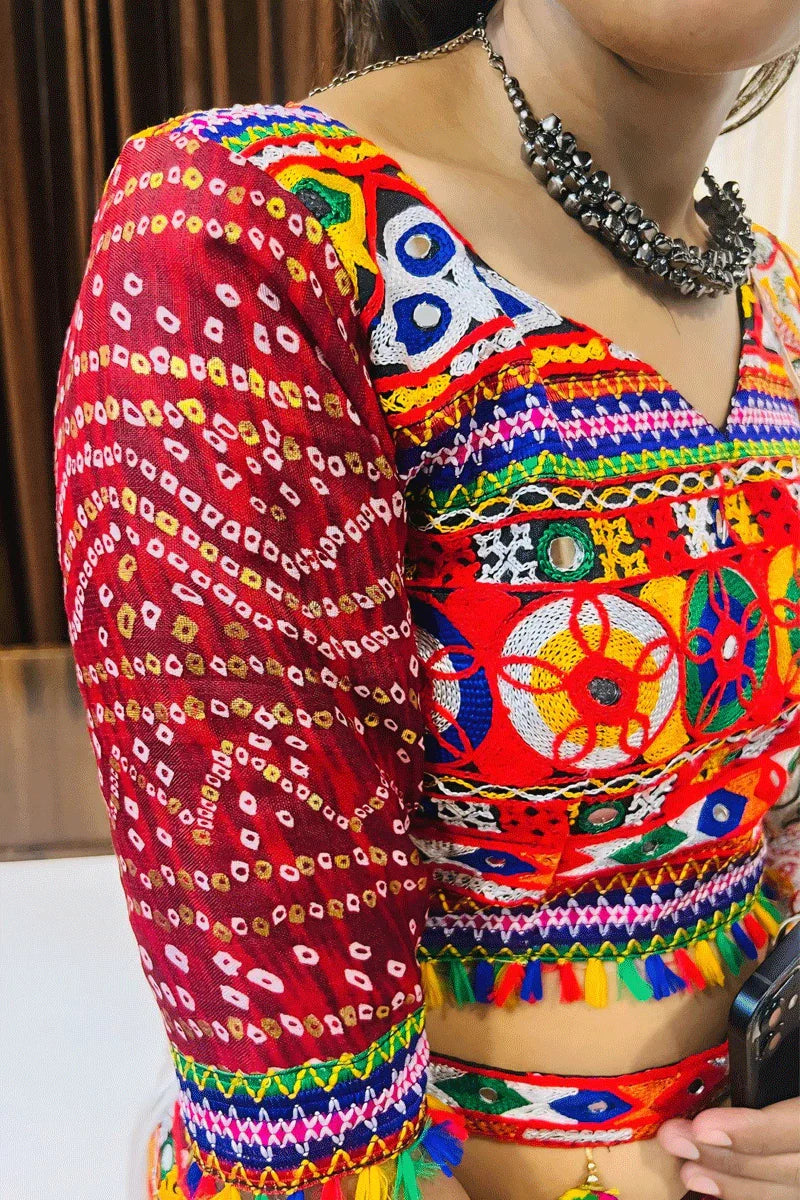 Ready To Wear Gamthi Work Chaniya Choli For Garba