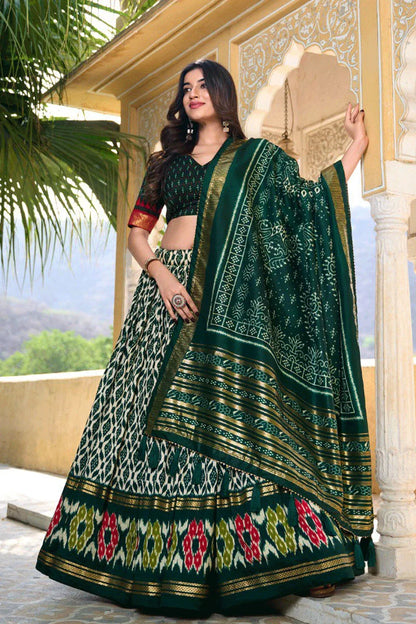 New Arrival Silk Green Chaniya Choli For Navratri