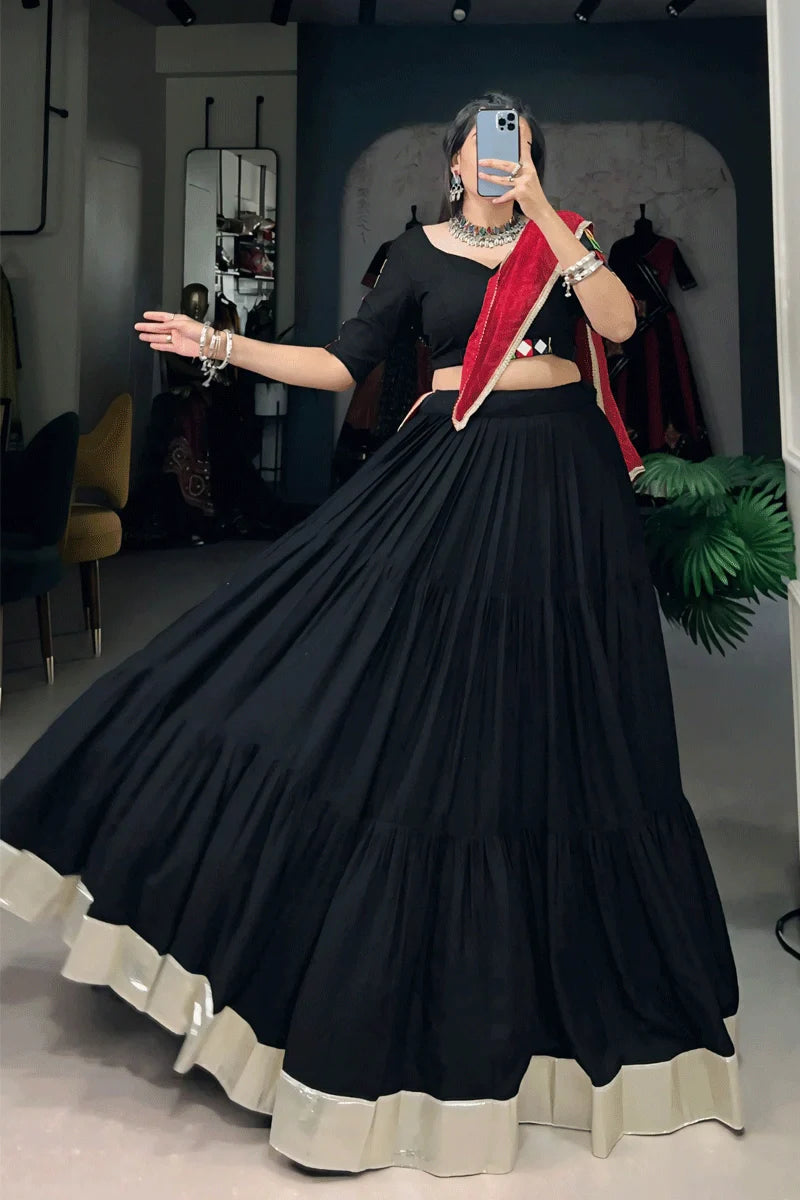 Ready To Wear Black Colour Chaniya Choli For Wedding