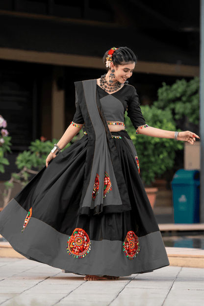Pure Cotton Black Chaniya Choli For Navratri