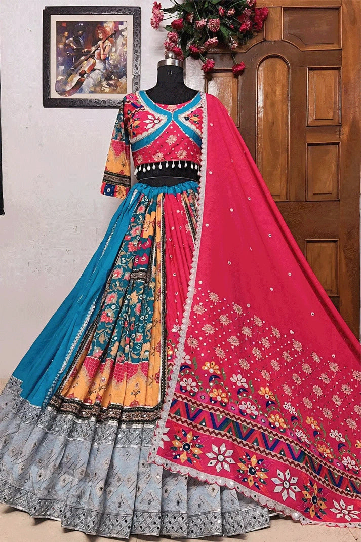 Gotapatti Work Multi Colour Chaniya Choli For Navratri