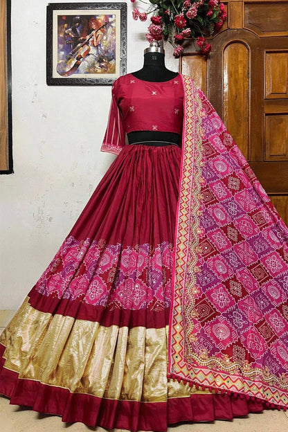 Heavy Flair Rani Pink Lehenga Choli For Garba