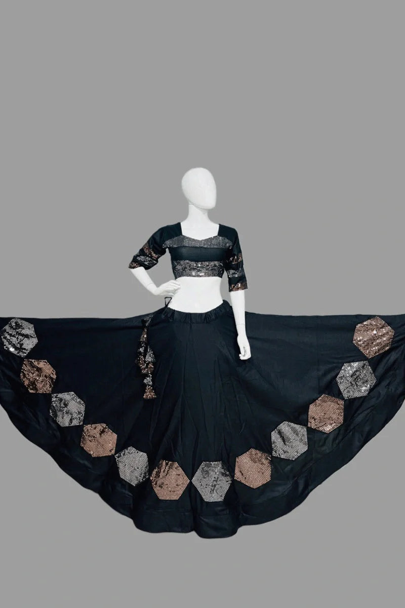 Prachi Solanki Fully Stitched Black Chaniya Choli For Navratri