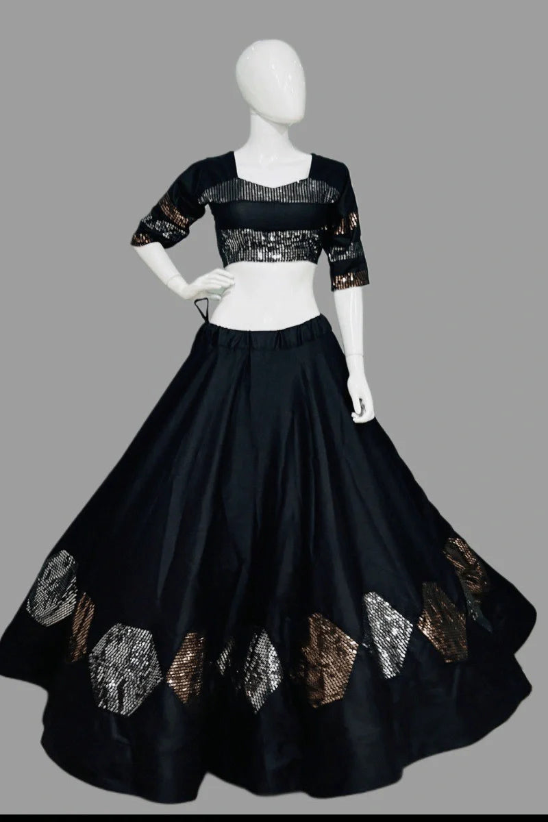 Prachi Solanki Fully Stitched Black Chaniya Choli For Navratri
