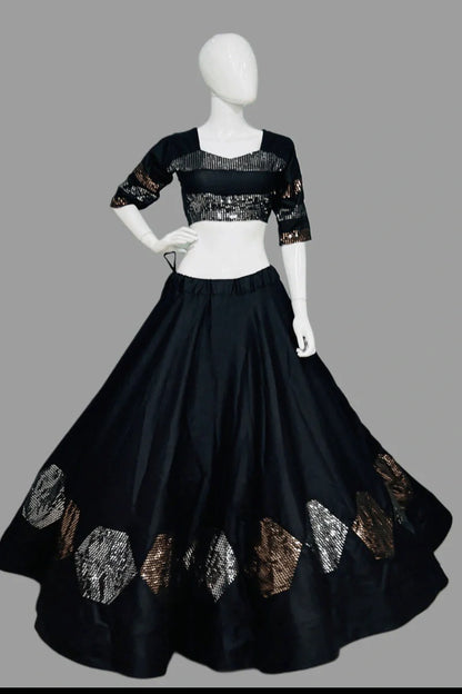 Prachi Solanki Fully Stitched Black Chaniya Choli For Navratri