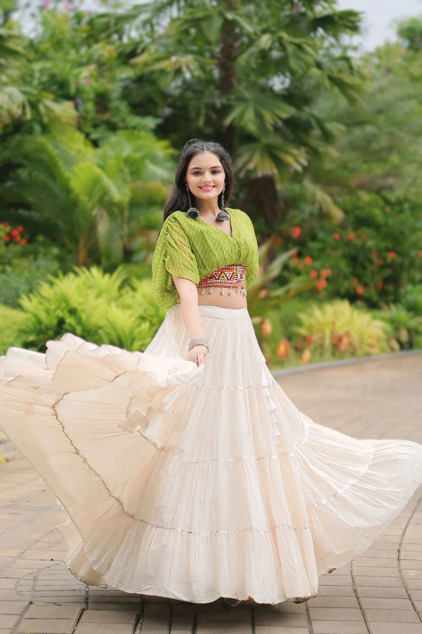 Heavy Flared Cotton Lehenga Choli For Navratri Special