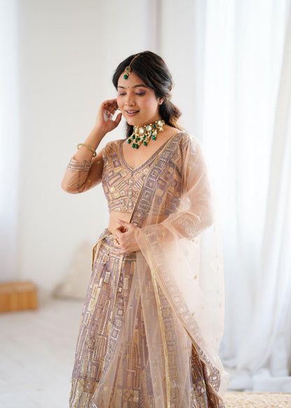 Premium Butterfly Net Bridal Lehenga with Heavy Sequins & Embroidery, Double Layer Cancan, Dupatta, Festive and Wedding Wear