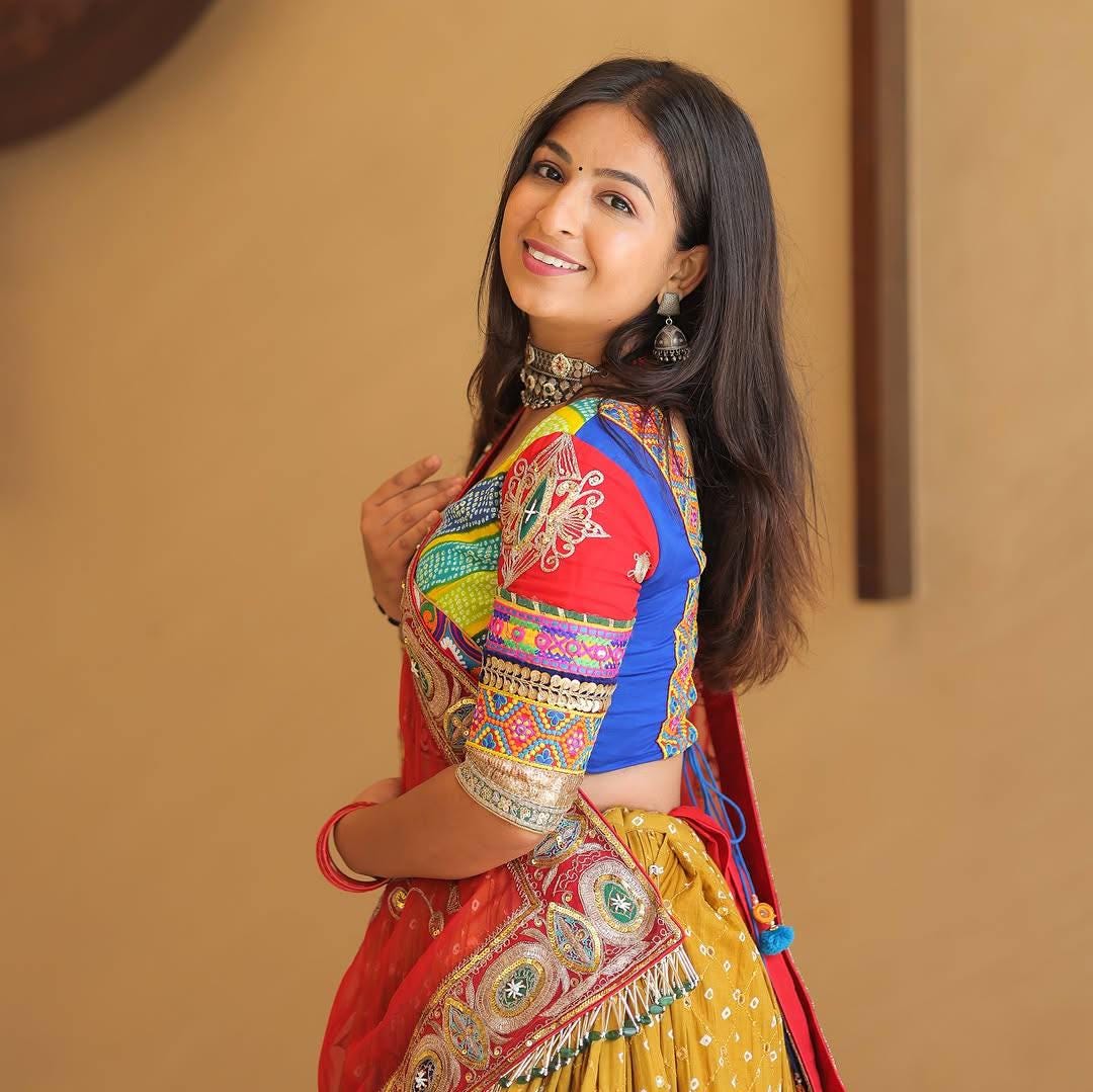 Navratri Special Muslin Cotton Chaniya Choli with Digital Print, Real Mirror & Zari Lace Work, Georgette Embroidered Dupatta