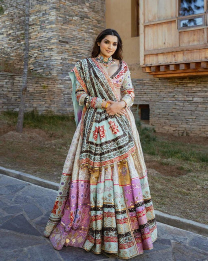 Navratri Special Muslin Cotton Lehenga Choli with Digital Print, Real Mirror Work & Handwork Lace – Festive Traditional Outfit