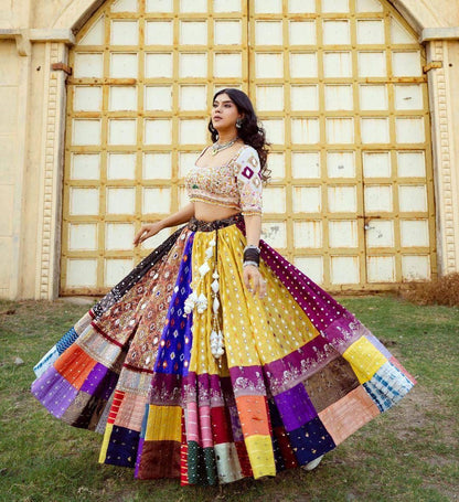 Navratri Special Muslin Cotton Lehenga Choli with Digital Print, Real Mirror Work & Handcrafted Lace Dupatta – Festive Ethnic Wear
