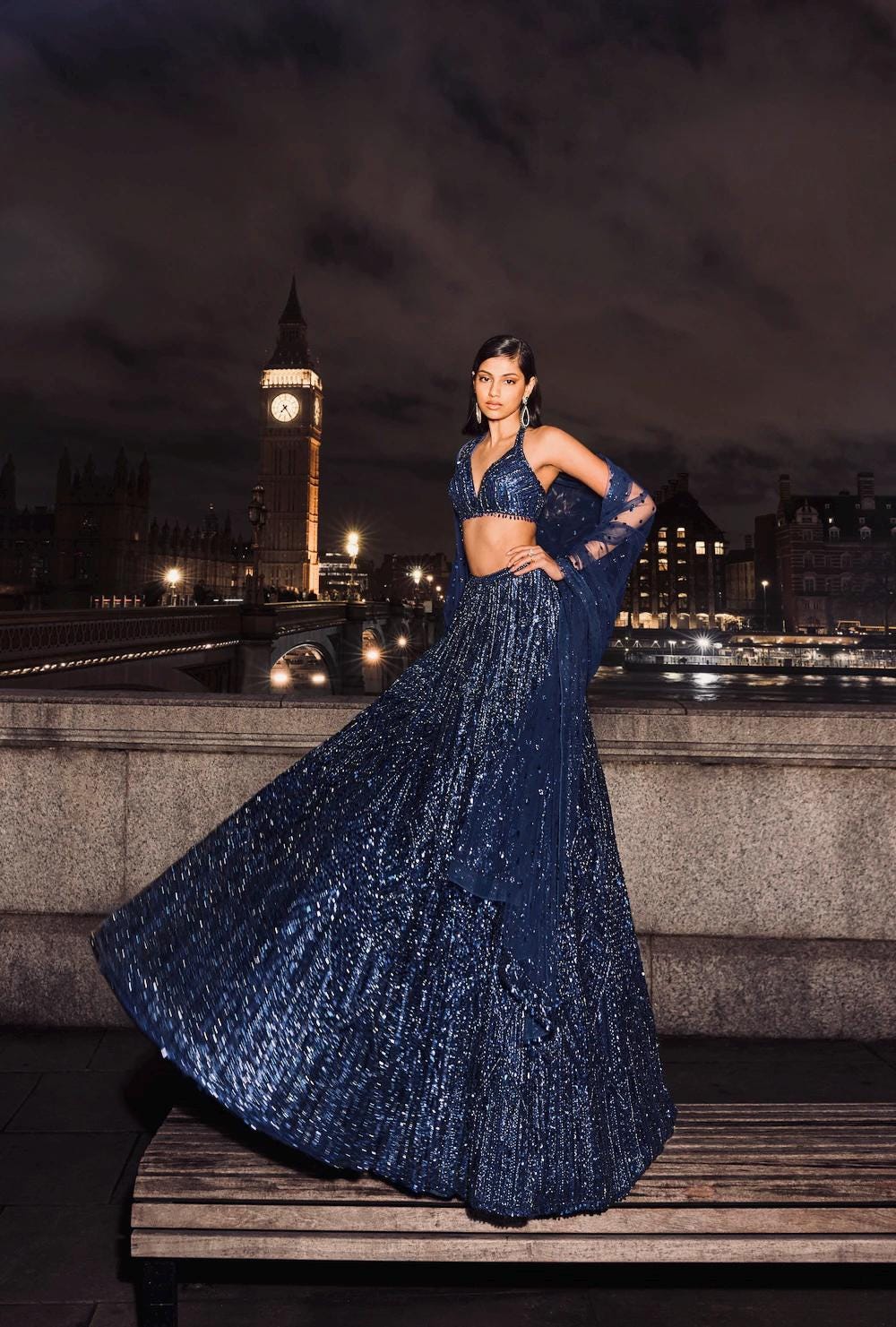 Designer Net Lehenga Choli with Sequins & Dori Work Dupatta | Bridal Party Wear Indian Outfit | Wedding Reception Dress