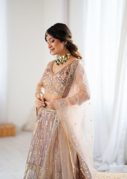 Premium Butterfly Net Bridal Lehenga with Heavy Sequins & Embroidery, Double Layer Cancan, Dupatta, Festive and Wedding Wear