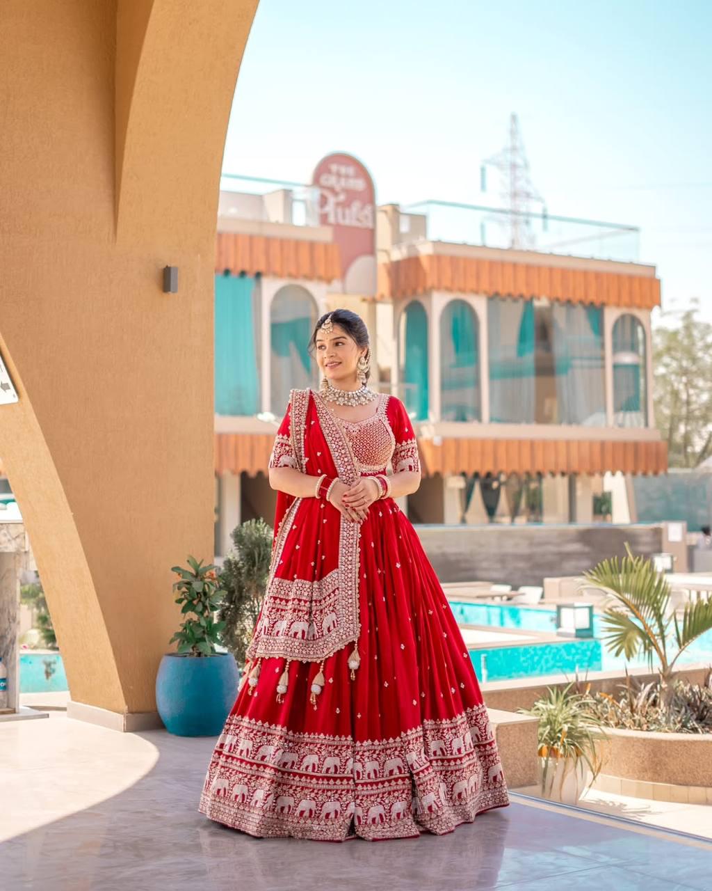 Designer Party Wear Lehenga Choli Set with Heavy Sequins & Zari Embroidery, Blooming Georgette Dupatta – Elegant Festive Ethnic Outfit