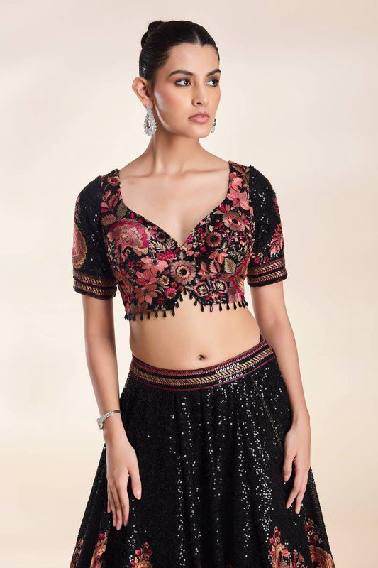 Designer Faux Georgette Lehenga Choli with Heavy Embroidery & Sequin Work, Premium Dupatta, Wedding And Party Wear Lehenga Set