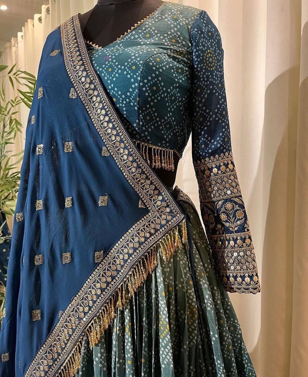 Party Wear Chinon Silk Lehenga Choli with Dupatta | Embroidered Sequins Work | Designer Indian Wedding & Festive Outfit for Women