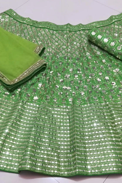 Debinna Bonnerjee Green Colour Lehenga Choli For Wedding