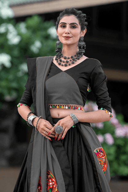 Pure Cotton Black Chaniya Choli For Navratri