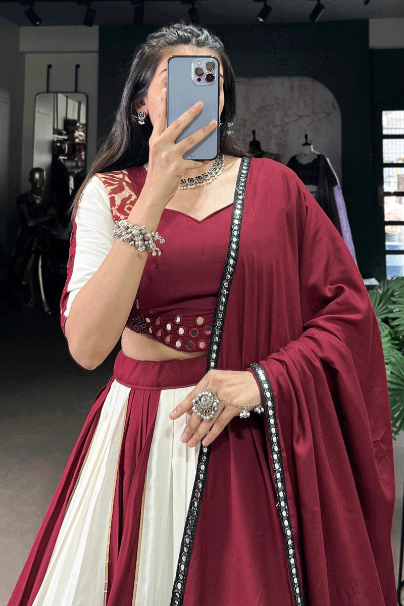 Maroon Color Fully Stiched Lehenga Choli