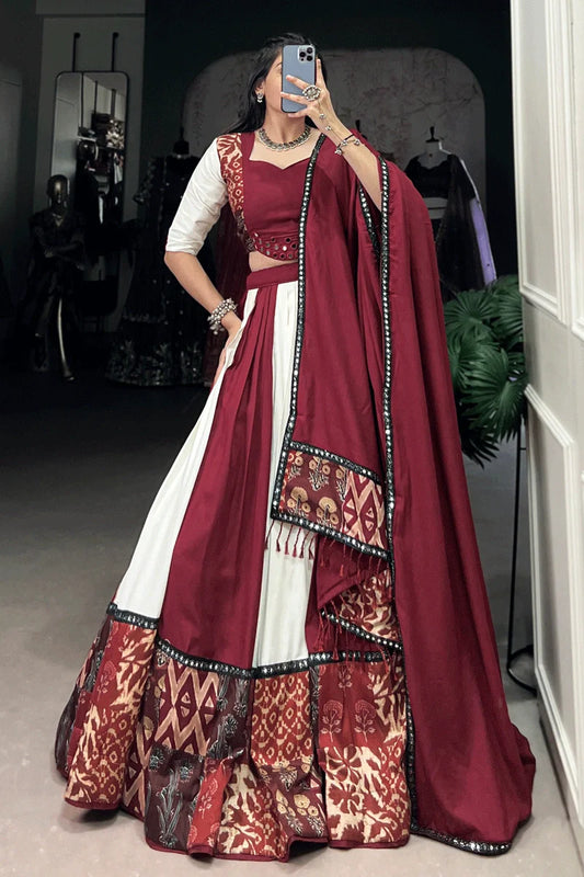 Maroon Color Fully Stiched Lehenga Choli