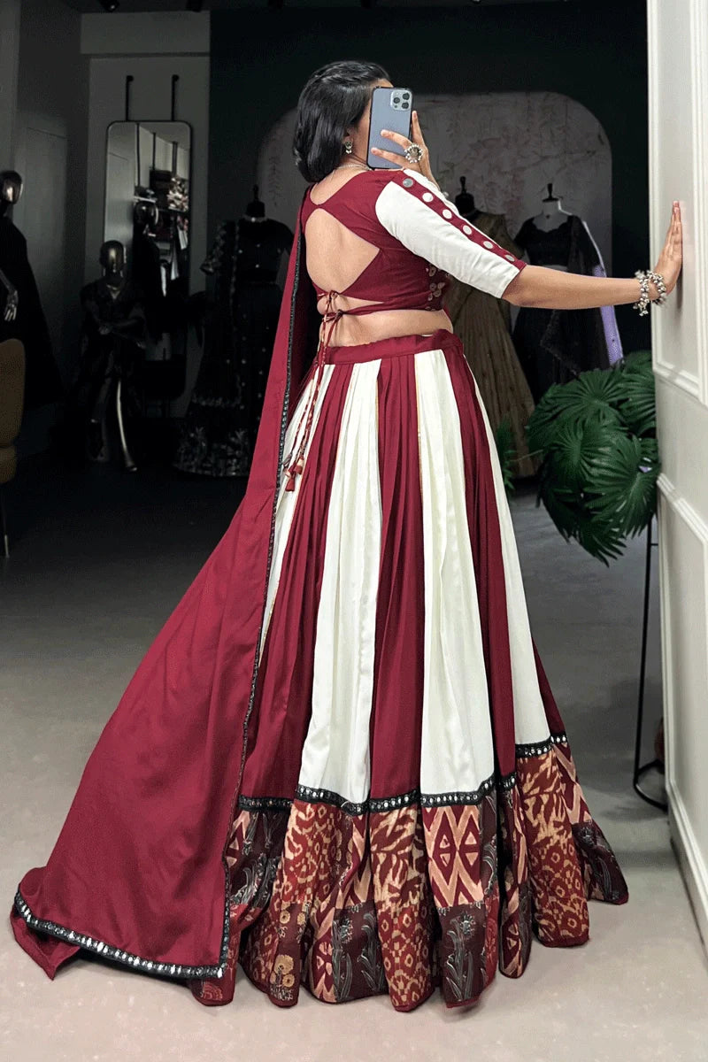 Maroon Color Fully Stiched Lehenga Choli