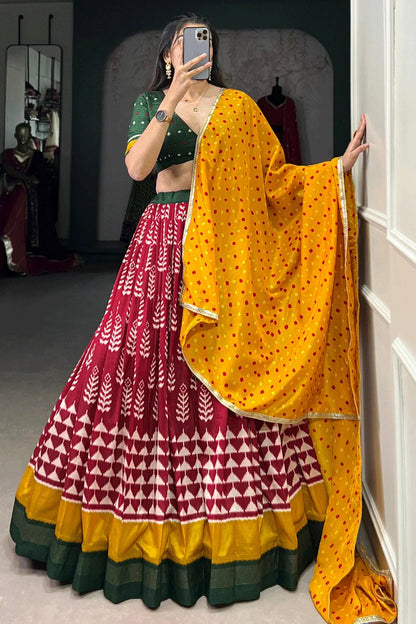 Multi Color Silk Lehenga For Wedding Function
