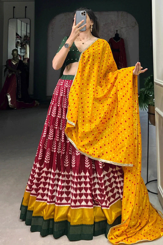 Multi Color Silk Lehenga For Wedding Function