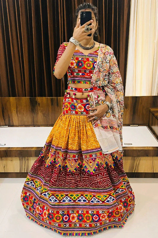Ready To Wear Gamthi Work Chaniya Choli For Garba