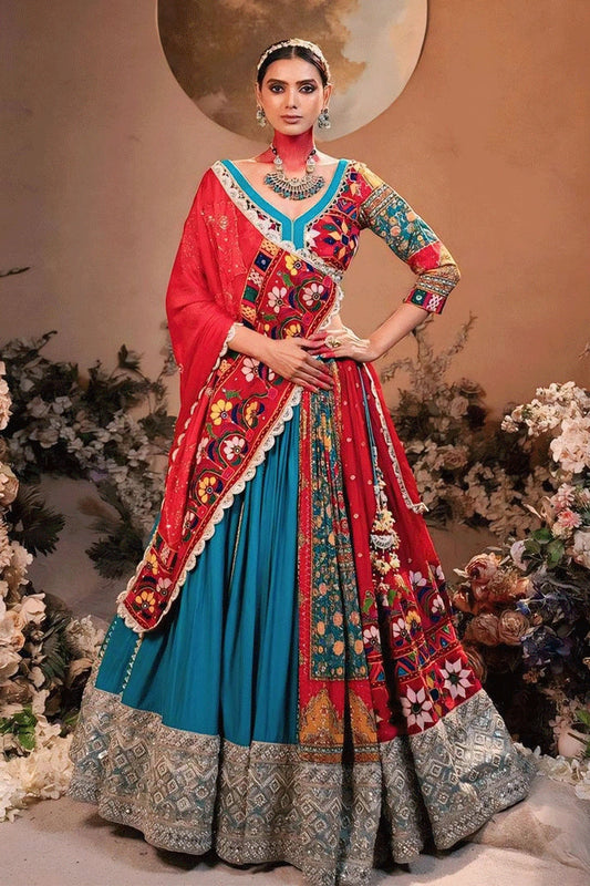 Gotapatti Work Multi Colour Chaniya Choli For Navratri