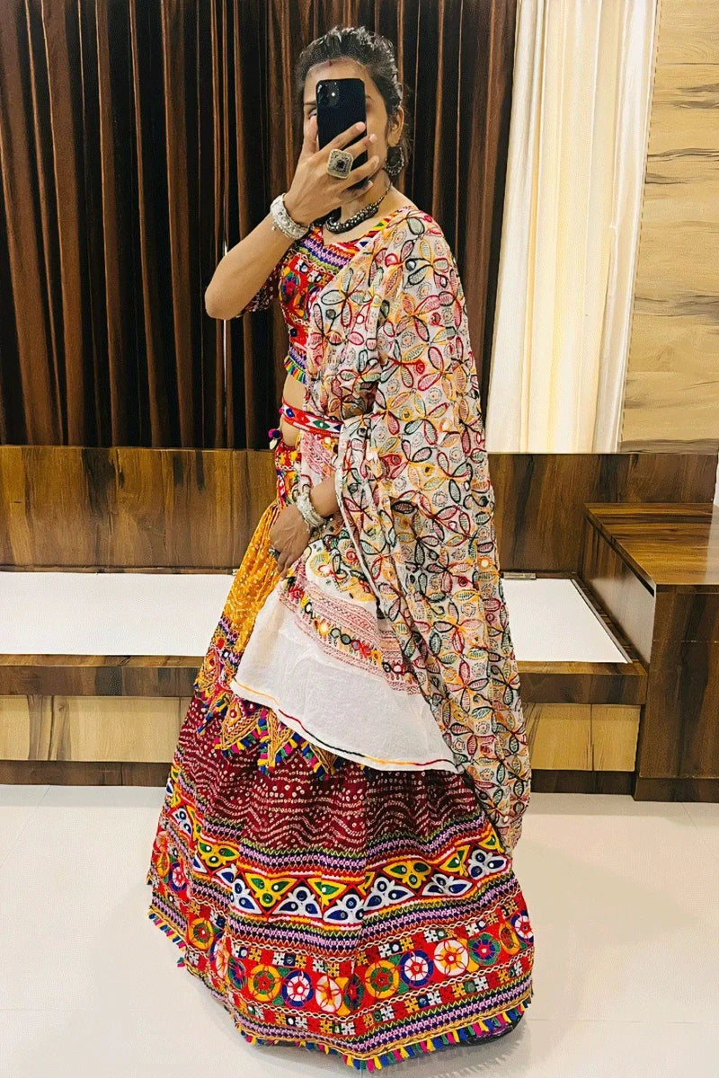 Ready To Wear Gamthi Work Chaniya Choli For Garba